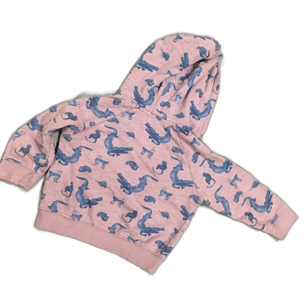 Zara Baby Boy Crocodile Print Hooded Jacket 18-24 Months Pink Blue Rare - Picture 4 of 4